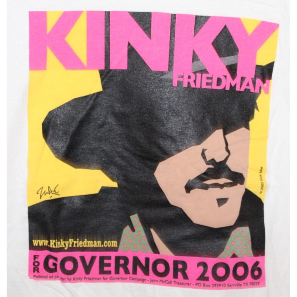 Y2K 2006 Kinky Friedman Governor T Shirt XL Texas Political Campaign Hanes